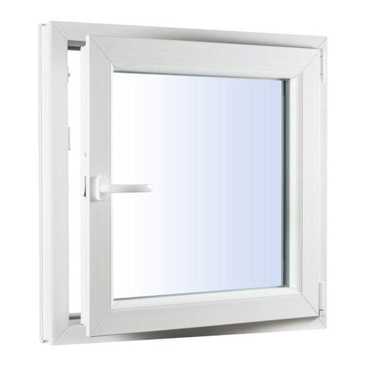 PVC-vindue med to-lags glas, dreje-kipfunktion, 565 x 535 mm, højre, antracit
