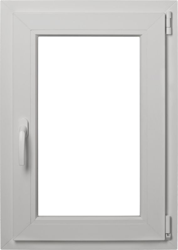 PVC-vindue med to-lags glas, dreje-kip, 565 x 835 mm, højre, hvid