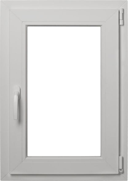 PVC-vindue med to-lags glas, dreje-kip, 565 x 835 mm, højre, hvid