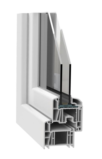 PVC-vindue med to-lags glas, dreje-kip, 565 x 835 mm, højre, hvid