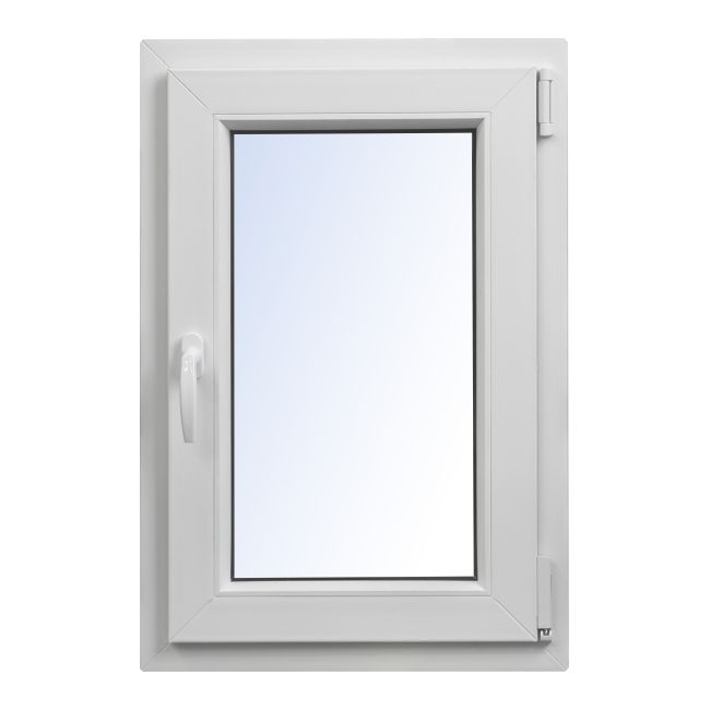 PVC-vindue med to-lags glas, dreje-kip, 565 x 835 mm, højre, hvid