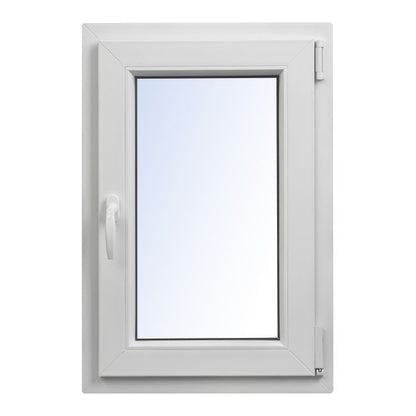PVC-vindue med to-lags glas, dreje-kip, 565 x 835 mm, højre, hvid