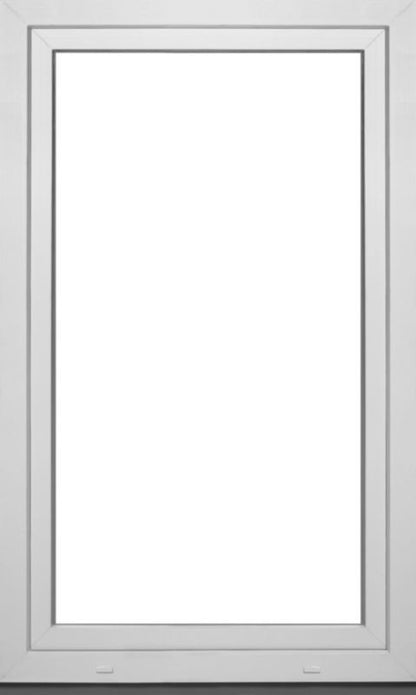 Hvid venstrehængt PVC-vindue med tolags glas, vippe- og drejefunktion, 865 x 1435 mm