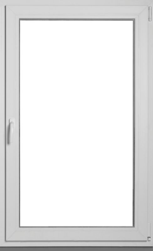 Hvid højre PVC-vindue med tolags energiglas, vippe- og drejefunktion, 865 x 1435 mm