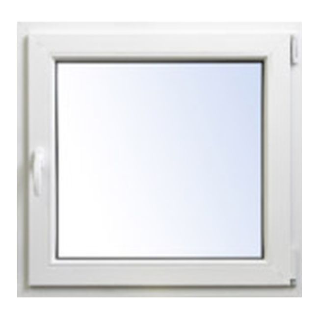 PVC-vindue med dreje- og kipfunktion, dobbeltrude, 865 x 835 mm, højrehængslet, antracit