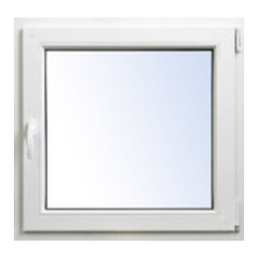 PVC-vindue med dreje- og kipfunktion, dobbeltrude, 865 x 835 mm, højrehængslet, antracit