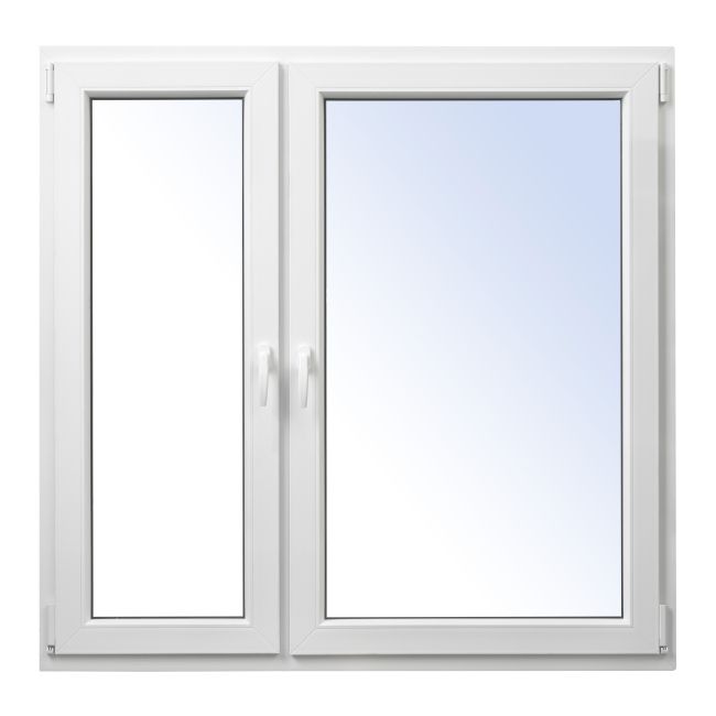 Hvid PVC-vindue med kip- og sidehængt funktion 1465 x 1435 mm venstre