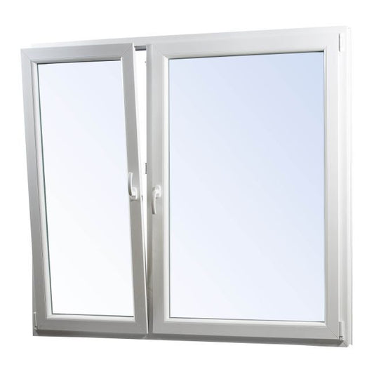 Asymmetrisk antracit PVC-vindue med dreje- og kipfunktion + to-lags drejevindue 1465 x 1435 mm
