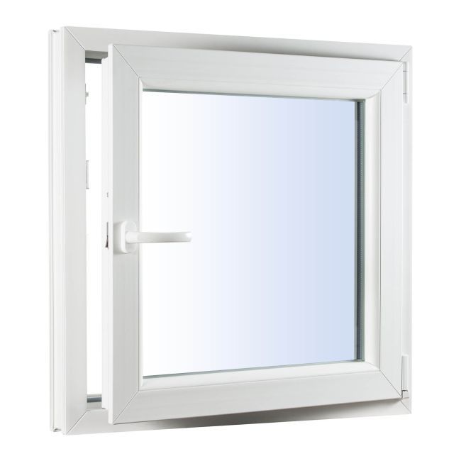 PVC-vindue med dreje- og kipfunktion, 3-lags glas, 1165 x 1435 mm, højrehængslet, hvid