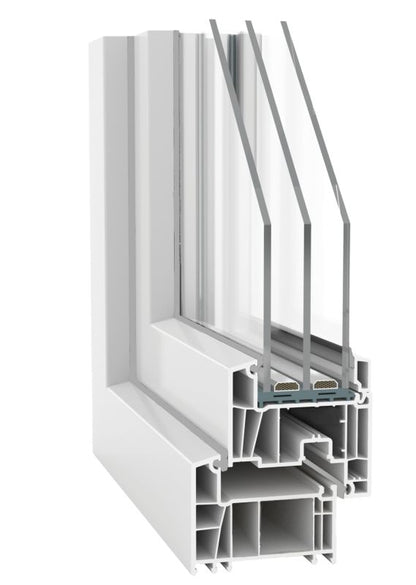 PCV-vindue med sidehængt og kip-funktion, 3-lags glas, 865 x 1135 mm, venstre, hvidt