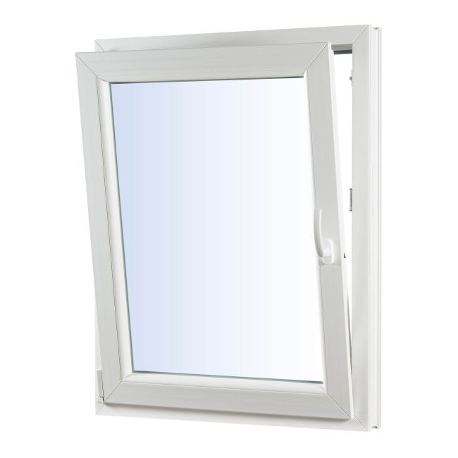 PCV-vindue med trelagsglas, vippe- og drejefunktion, 865 x 1435 mm, venstrehængt, hvid