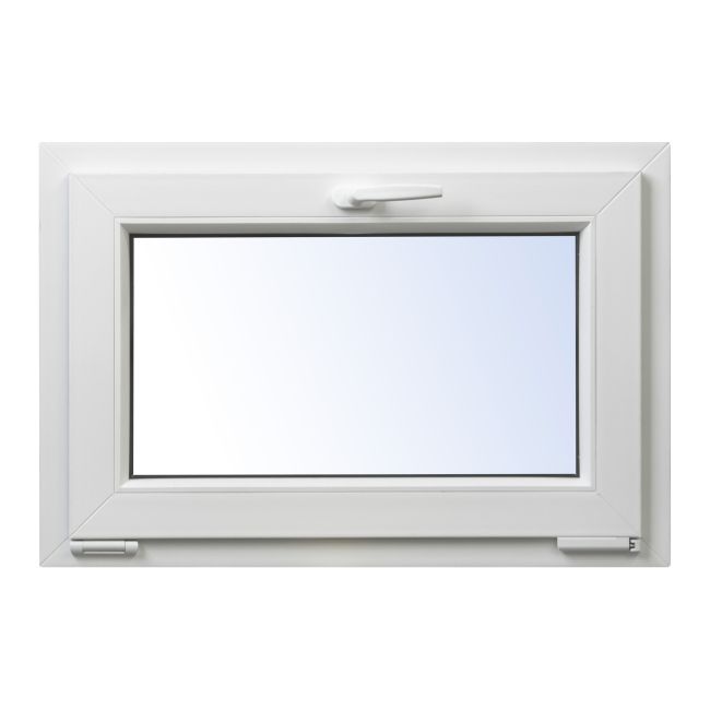 Hvidt vippevindue i PVC med dobbeltglas 865 x 535 mm