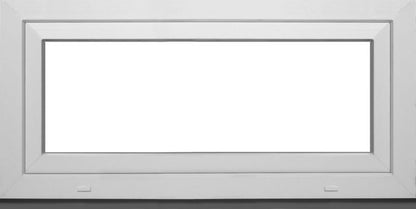 Hvidt PVC-vindue med vippefunktion og tredobbelt glas 1165 x 535 mm