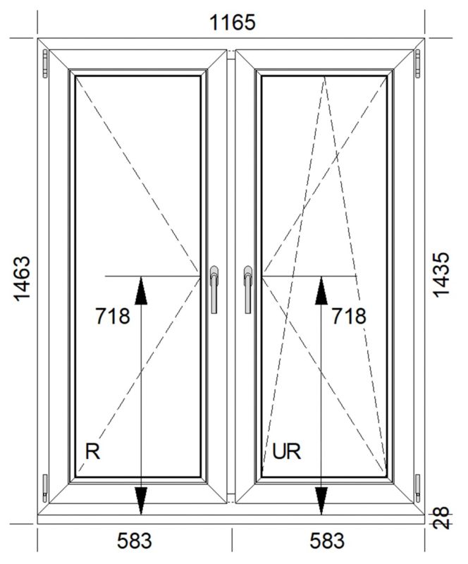 PVC-vindue 1165x1435 R RU SY hvid 3