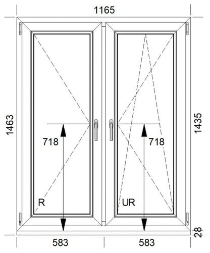 PVC-vindue 1165x1435 R RU SY hvid 3