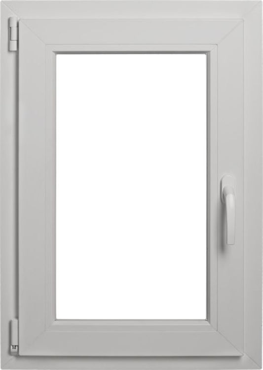 PVC-vindue 565x835 mm venstre, hvid, 3-lags glas