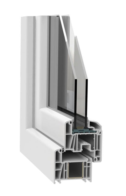 PVC Vindue 146,5x143,5 cm Hvid Sidehængt og Dreje-Kip Venstre