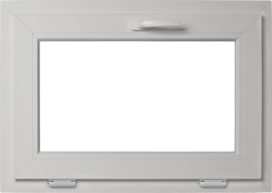 Hvid PCV vippevindue med dobbeltglas 865 x 535 mm