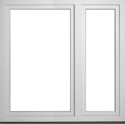 PVC-vindue med fast og dreje-kip funktion, 3-lags glas, 1465 x 1435 mm, venstre, hvid