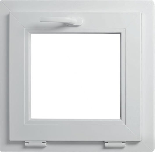 PVC-vindue med to-lags glas, vippefunktion, 565 x 535 mm, hvid