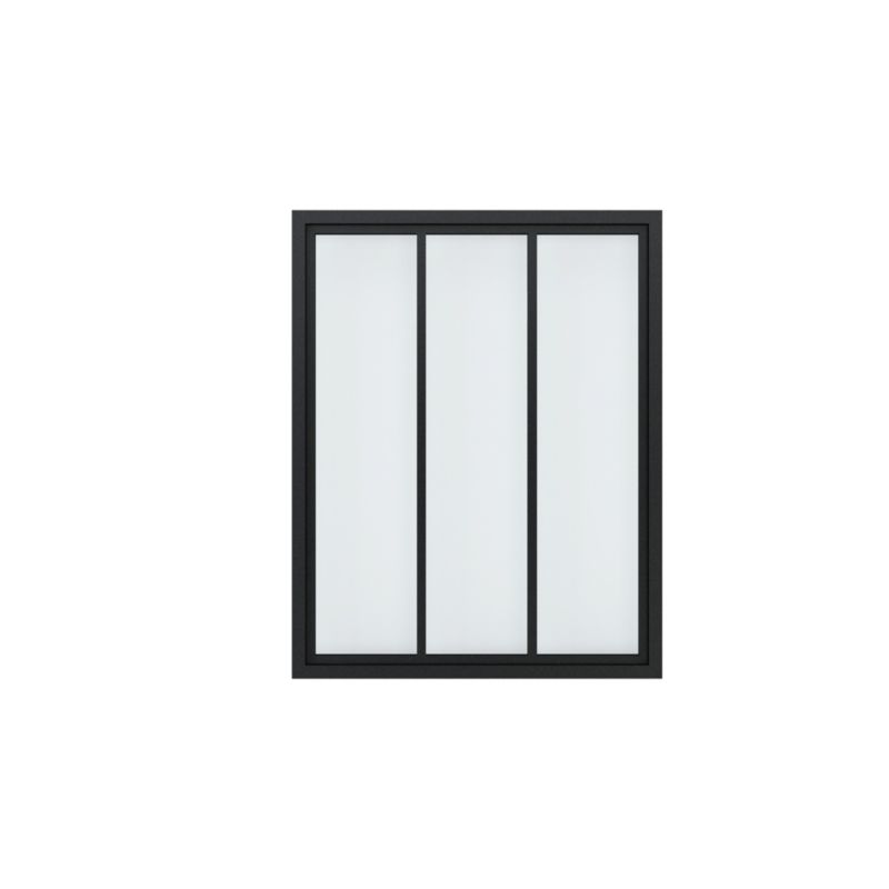 Fast vindue GoodHome 3-panel sort industrialdesign
