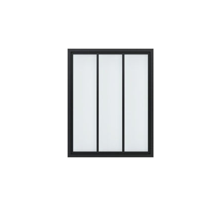 Fast vindue GoodHome 3-panel sort industrialdesign