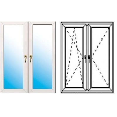 Vindue PVC O17A 1165x1135 mm Hvid Venstre