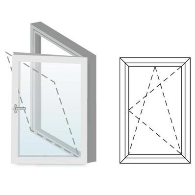 Vindue 3-lags PVC O30 86,5x143,5 cm Hvid Højre