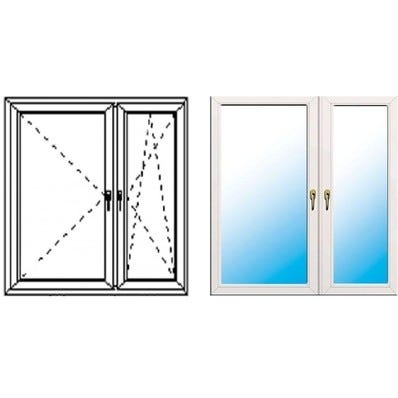 PVC facade window O18 1465x1135 mm white