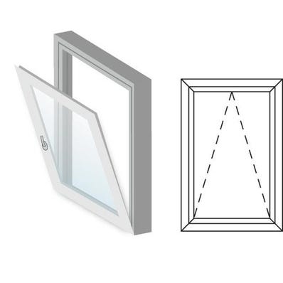 PCV Facadevindue O2 86,5x53,5 cm Hvid Topstyret