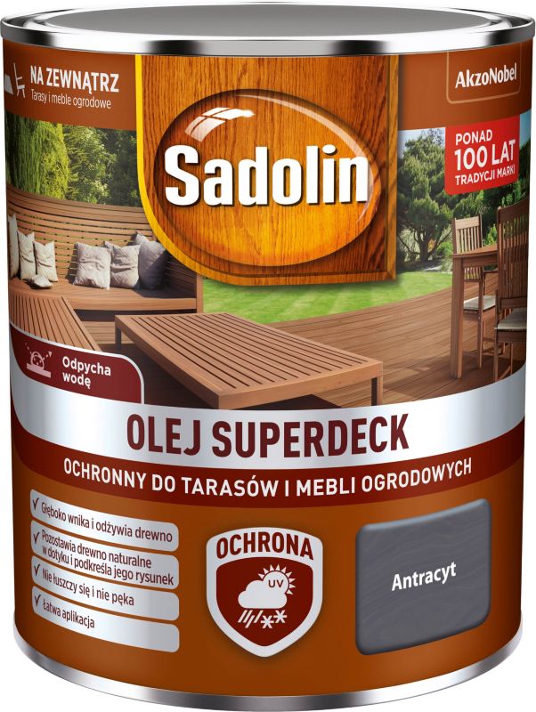 Sadolin Superdeck træolie antracit 0,75 l