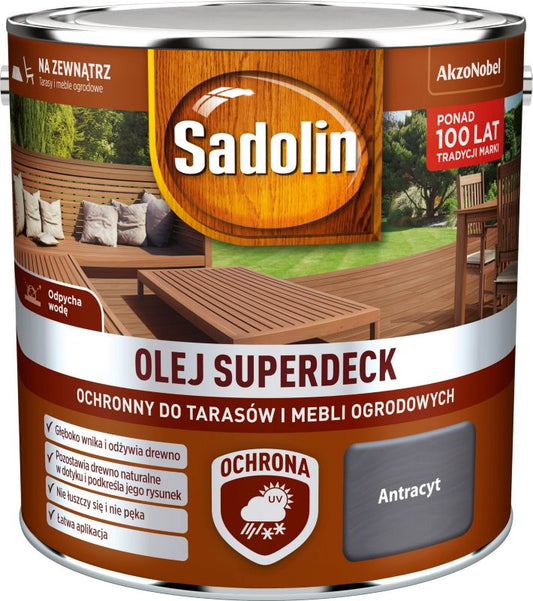 Sadolin Superdeck træolie antracit 2,5 l
