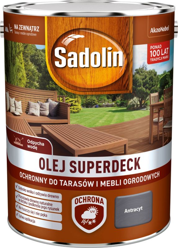 Sadolin Superdeck træolie antracit 5 l