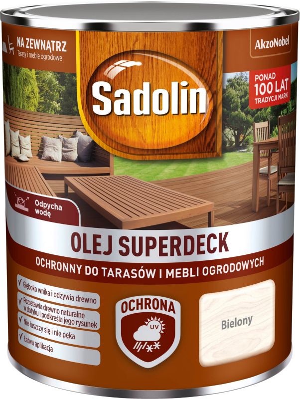 Sadolin Superdeck hvidolieret træolie 0,75 l