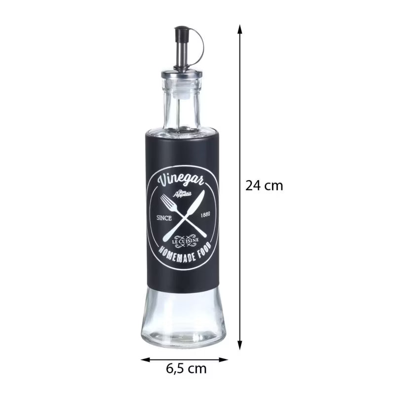 Olie- og Eddigeflasker 2x300 ml 24 cm Sort Glas