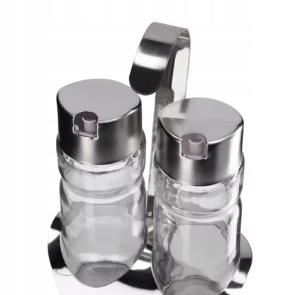 Olie- og Eddikesæt 2x100 ml Glas med Holder