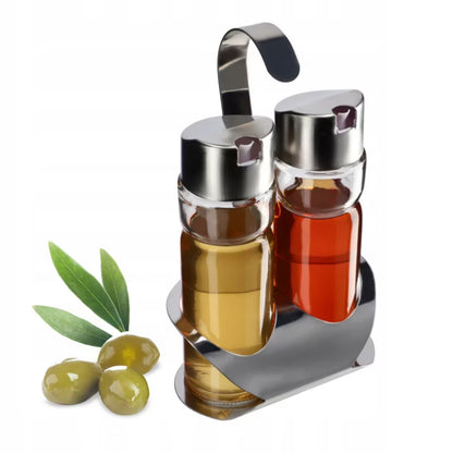 Olie- og Eddikesæt 2x100 ml Glas med Holder