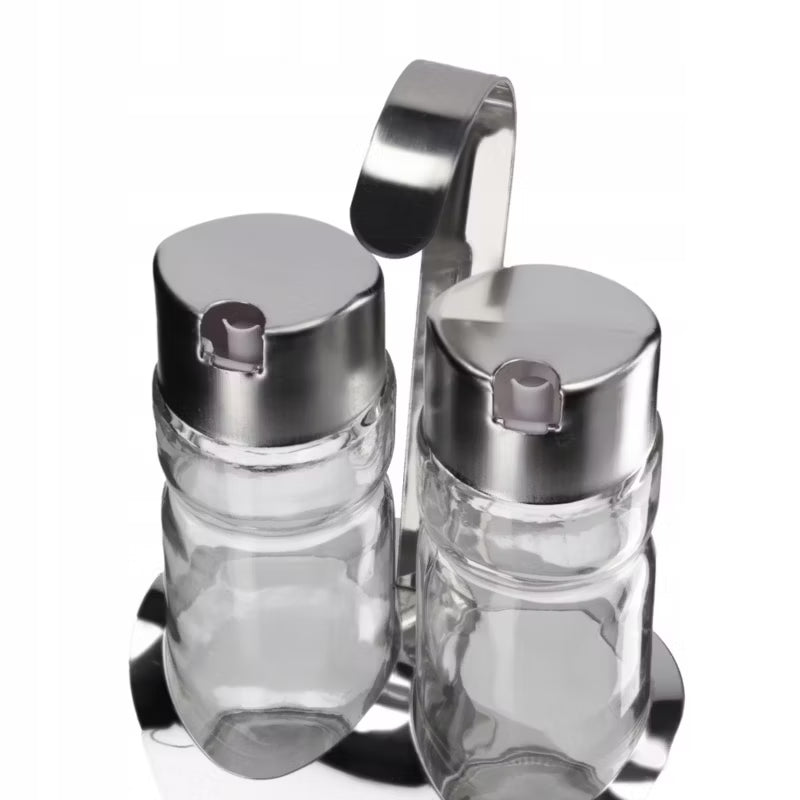 Olie- og Eddikesæt 2x100 ml Glas med Holder