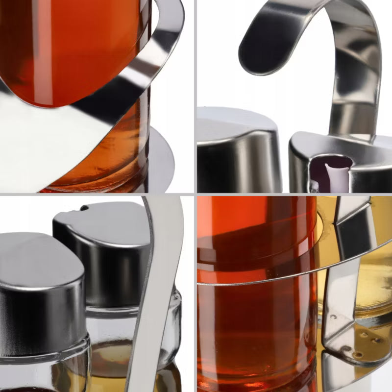 Olie- og Eddikesæt 2x100 ml Glas med Holder