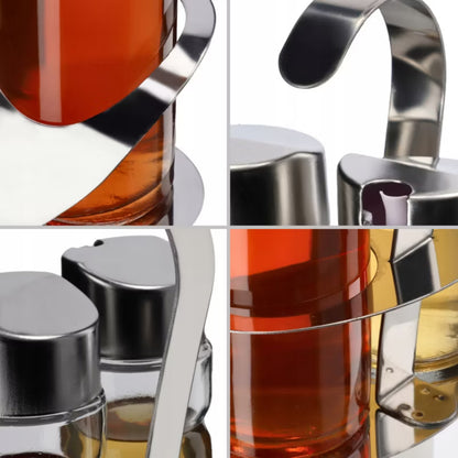 Olie- og Eddikesæt 2x100 ml Glas med Holder