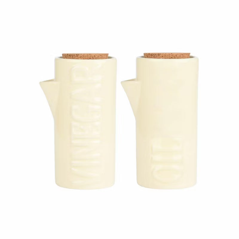Olie- og Eddikesæt Allure 12,5x7,5 cm Beige Kamentøj