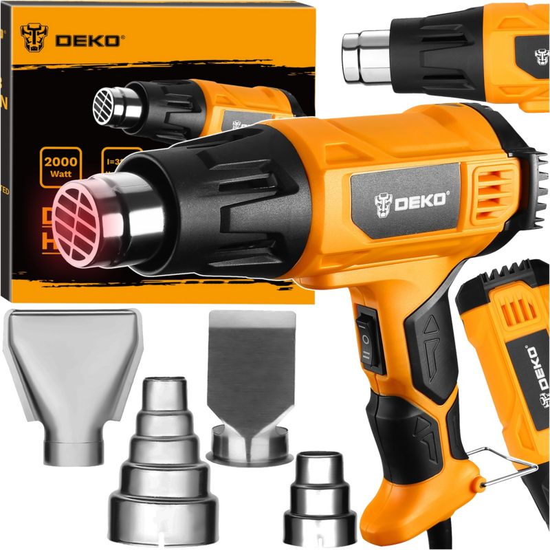 Elektrisk varmluftpistol DEKO 2000W 380-600 grader 1 sæt