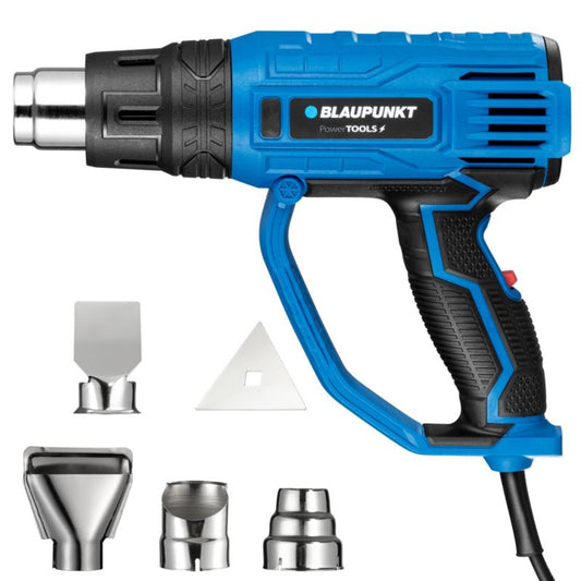 Blaupunkt varmluftpistol med justerbar luftstrøm 2000 W 600 °C HG2010, 1 stk.