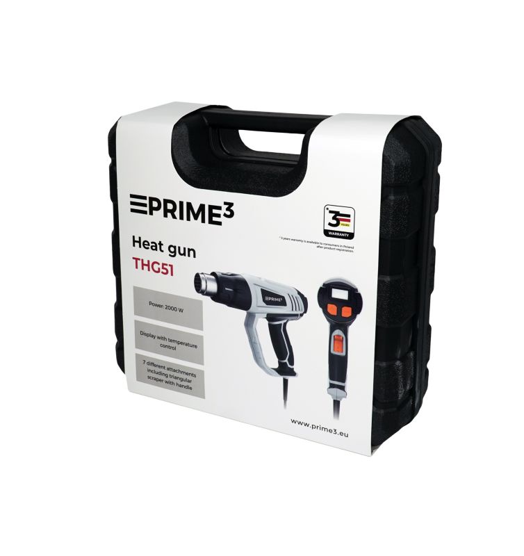 Varmluftpistol med display Prime3 2000 W THG51 1 stk.
