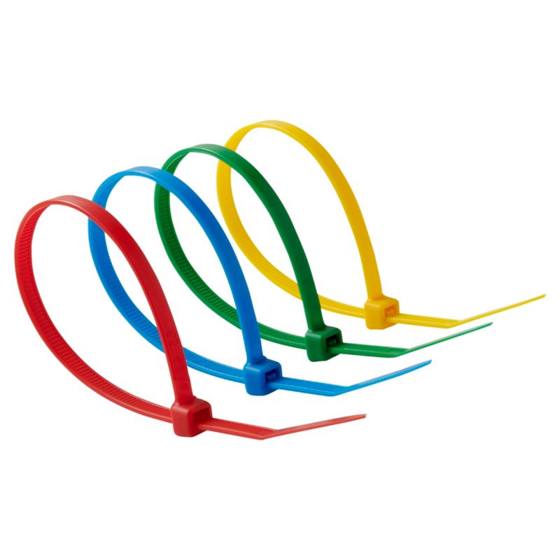 Kabelbindere Diall 4,8 x 200 mm farvemix 100 stk