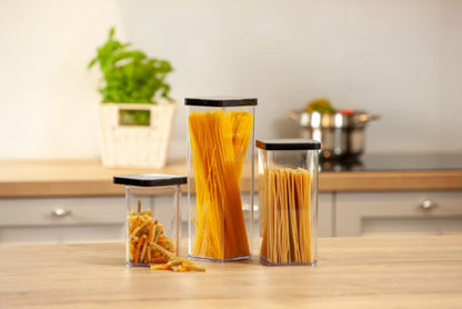 Opbevaringsboks Loft 2 Liter Sort Transparent