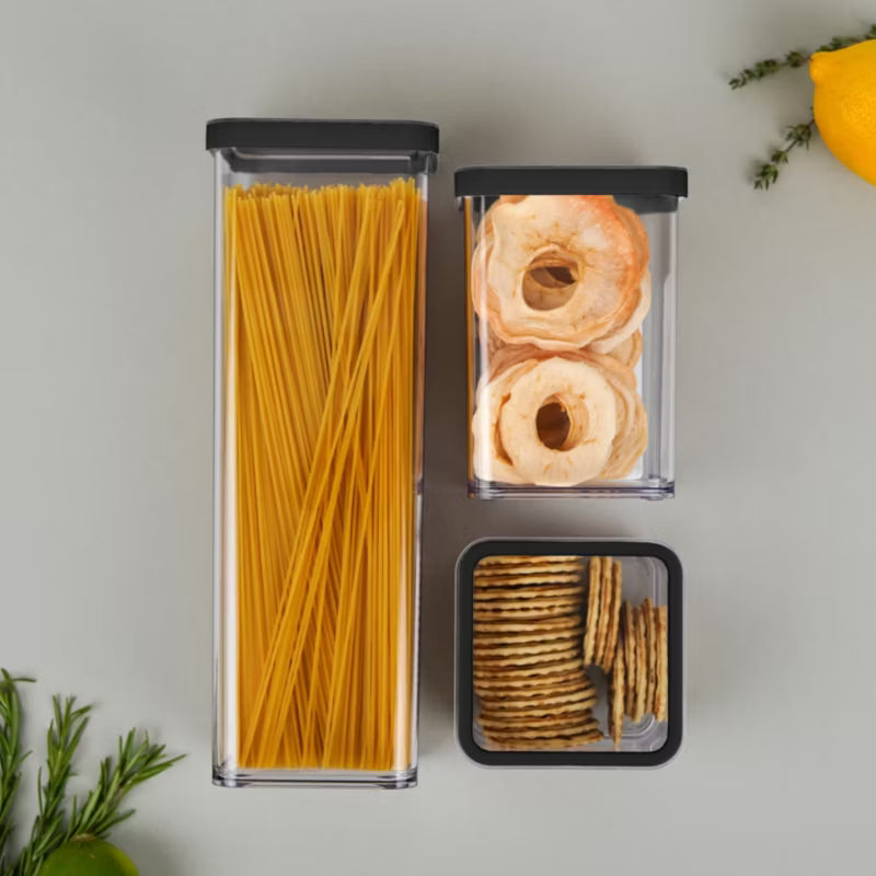 Opbevaringsboks Loft 2 Liter Sort Transparent