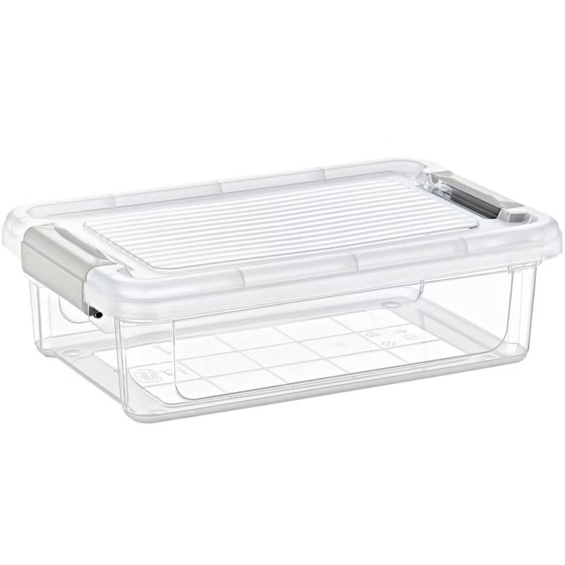 Opbevaringsboks med Klips 30x20x10 cm Transparent