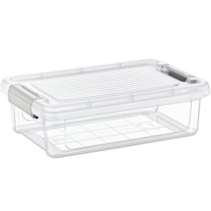 Opbevaringsboks med Klips 30x20x10 cm Transparent