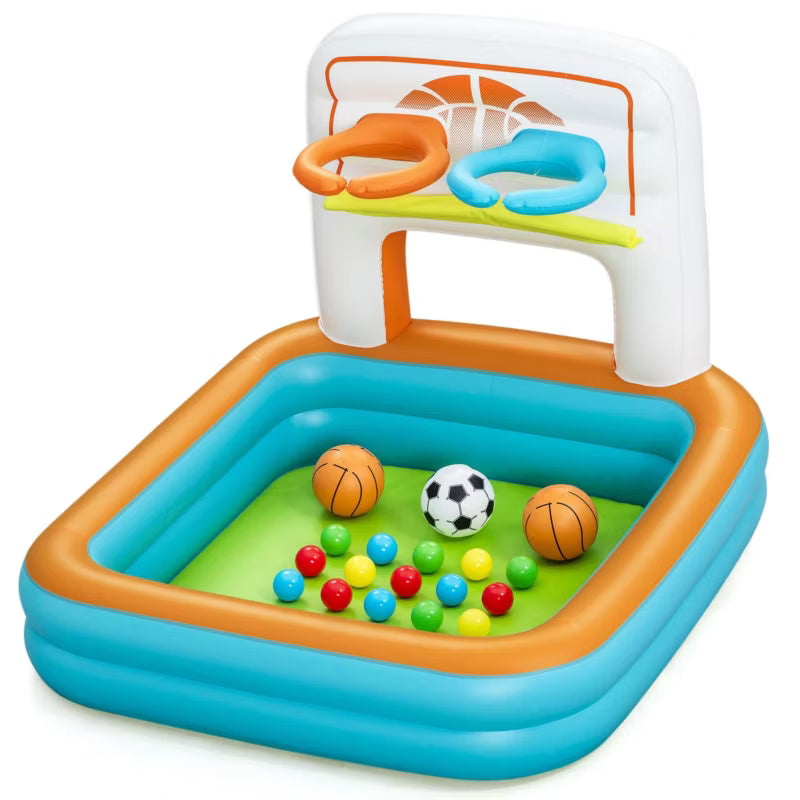 Oppustelig Legeplads 3-i-1 120x107x84 cm Flerfarvet 52728